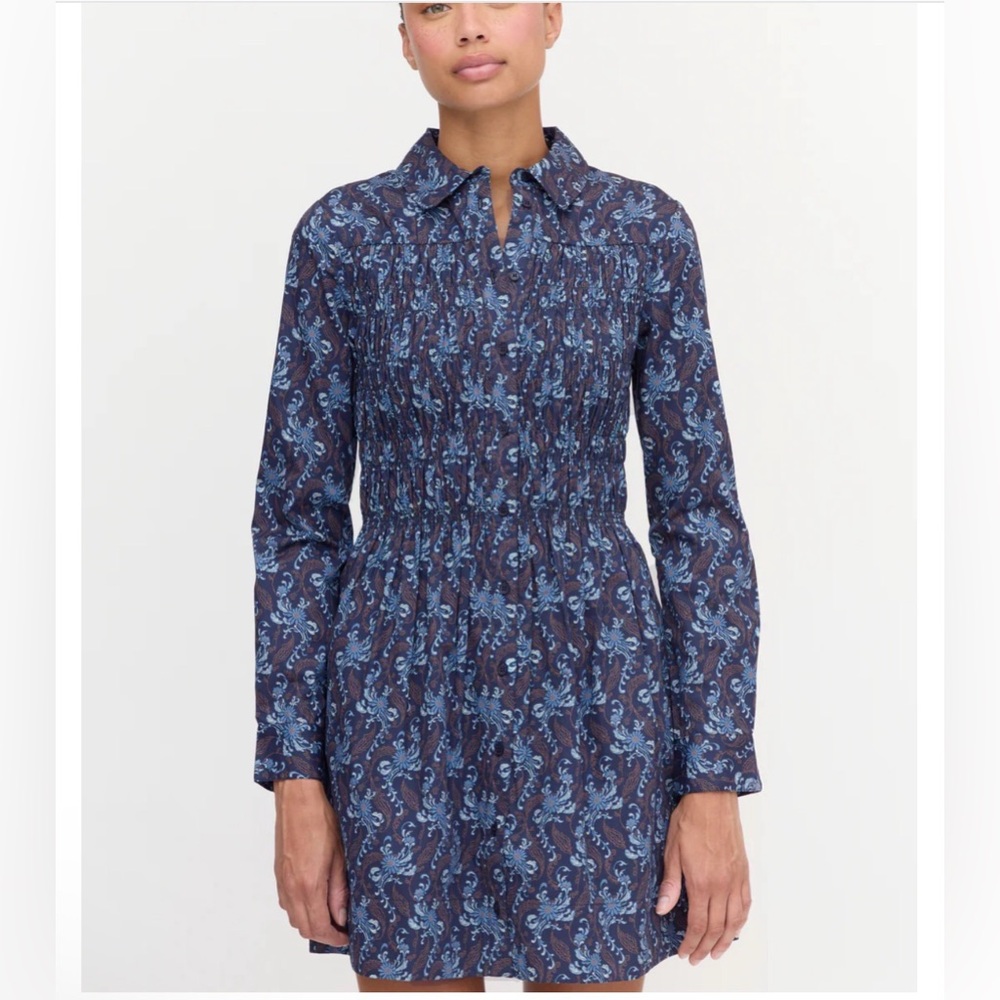 Hill House Home The Mira Nap Dress in Navy Cala Paisley Navy Blue Size Medium